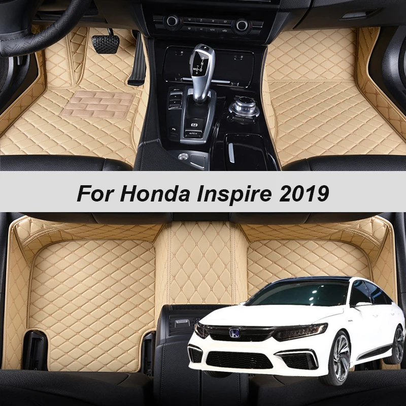 

100%, кожаные автомобильные коврики на заказ для Honda Inspire 2019, коврики, подкладки для ног, аксессуары
