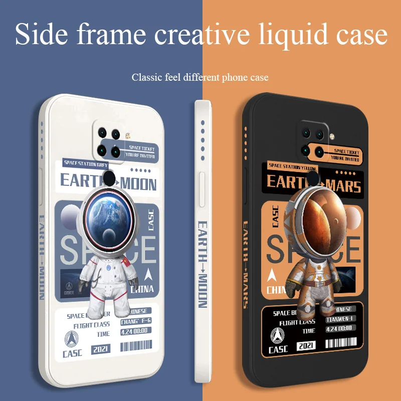 Moon Exploration Phone Case For Xiaomi Redmi Note 10 10S 9T 9 8 7 Pro MAX Redmi 10 9 9A K40 K40pro K30 K20 Liquid Silicone Cover