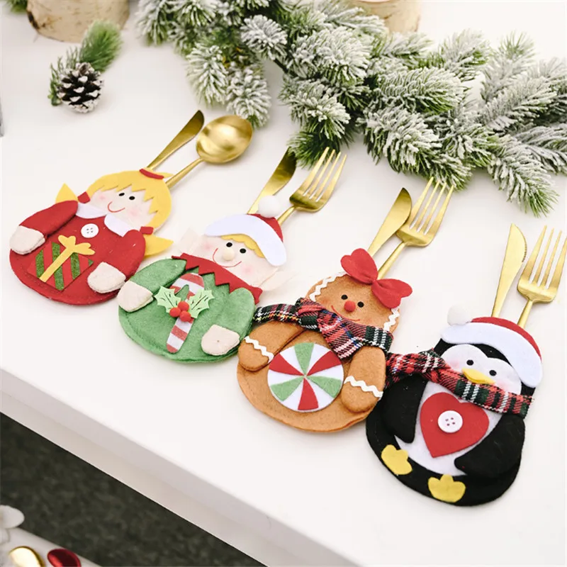 

Merry Christmas Decor Creative New Cutlery Decoration Wizard Cutlery Bag Tableware Decoration Navidad 2021 New Year Decoration