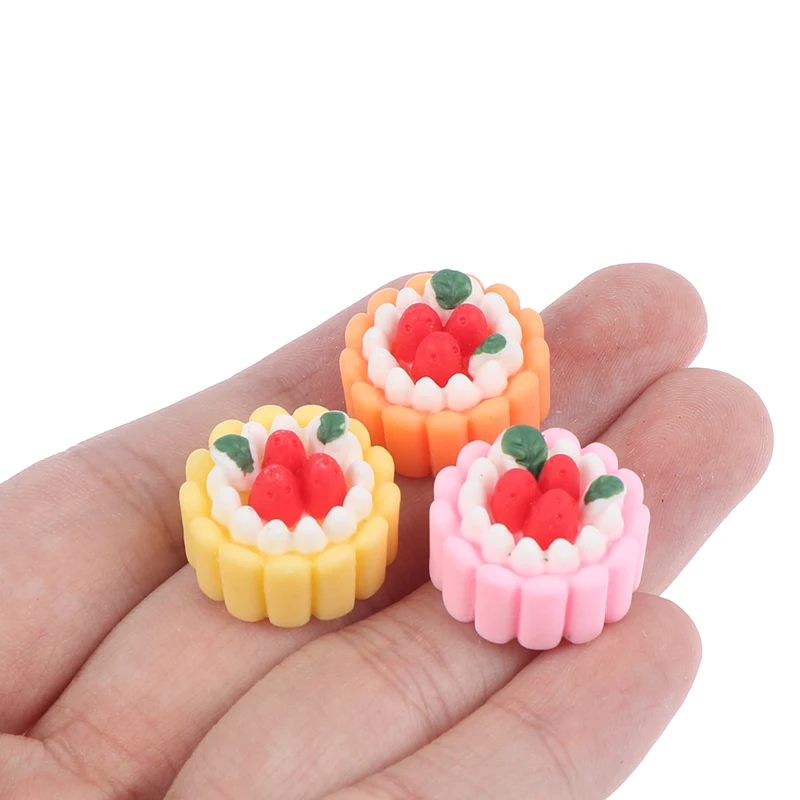 

5pcs Dollhouse Miniature Food Cute Simulation Small Cream Cake For Doll Miniature Accessories Kid Toy Gift
