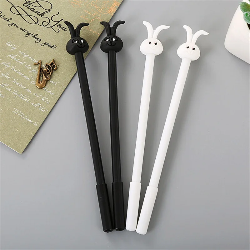 Милые Мультяшные силиконовые гелевые ручки с длинными ушками кролика школьные