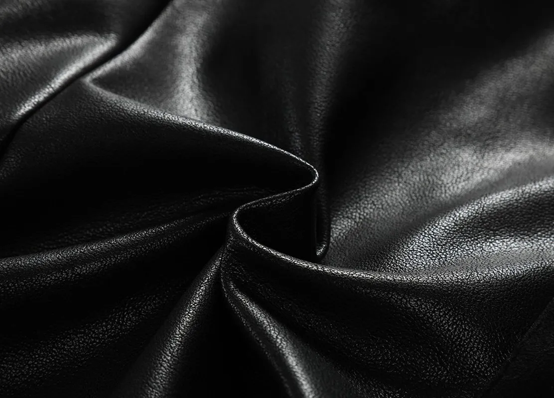 

2021 Skull Rhinestones PU Jackets Men Black High Street Stand-Neck Zipper Rib Sleeve Streetwear Motorcycle Faux Leather Coats