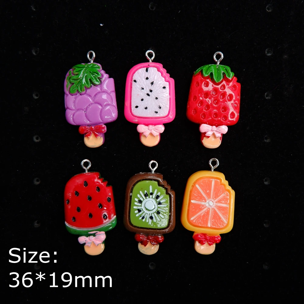 Кавайные Подвески с фруктовым фруктом кабошон из смолы плоским основанием для