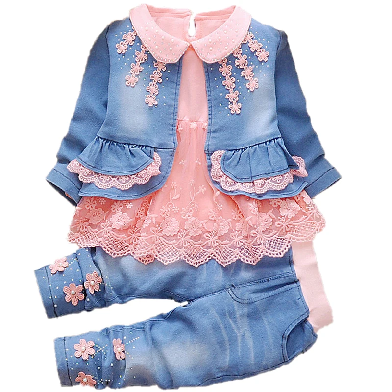 Одежда для маленьких девочек новая весенне осенняя одежда комплекты ковбойской