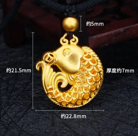 

Handmade Ancient Law Heritage Old Gold Pendant New Laos Gold-plated Gold Plated Fashion Hollow Small Goldfish Necklace Female