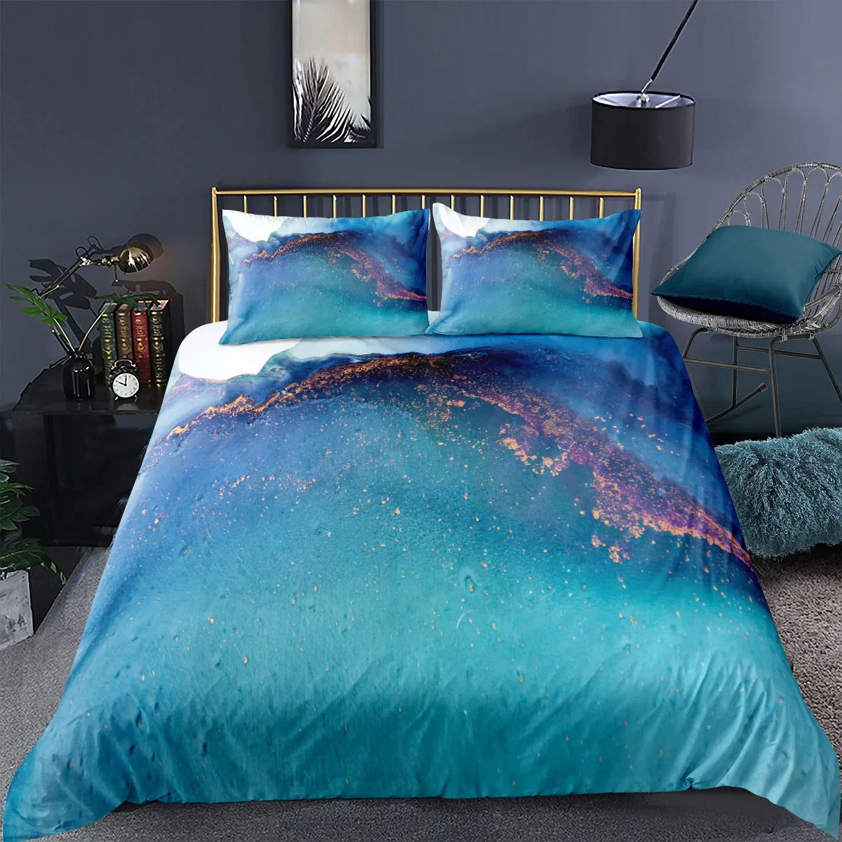 

Marble Pattern Duvet Cover Pillowcase 3d Luxury Home Textiles 2/3pc Geometric Queen/King Size Bedding Set