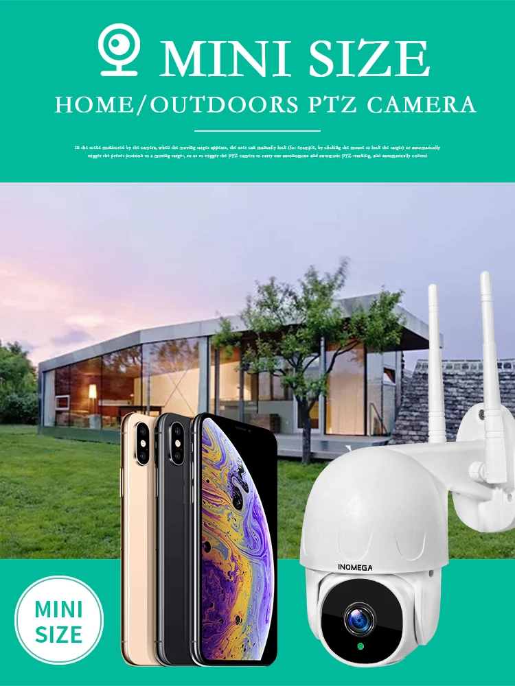 INQMEGA 1 дюйм облако 1080P PTZ скорость купольная Wifi камера наружная 2MP авто-отслеживающая камера беспроводная камера домашнее наблюдение IP Cam