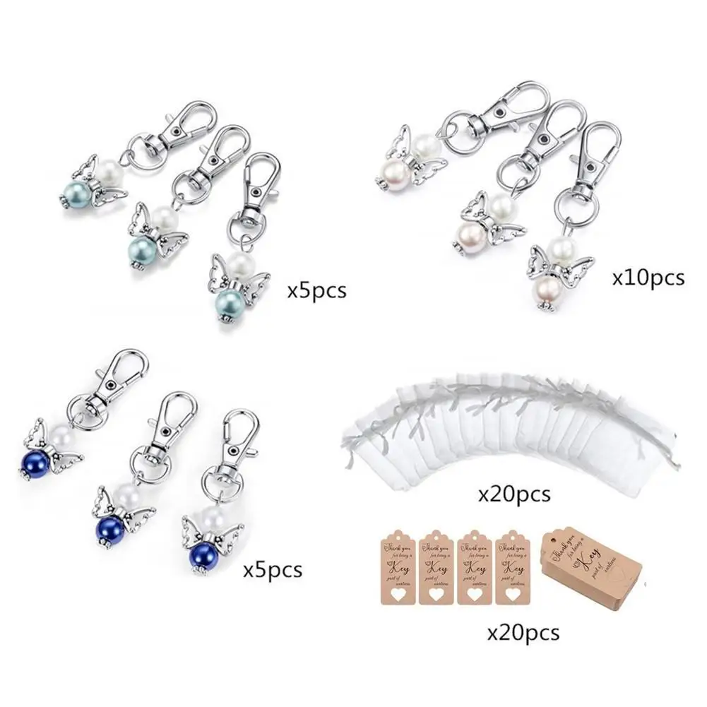 

20Pcs/Set Guardian Angel Shape Hanging Pendant Key Chain Yarn Bag Label for Wedding Birthday Party