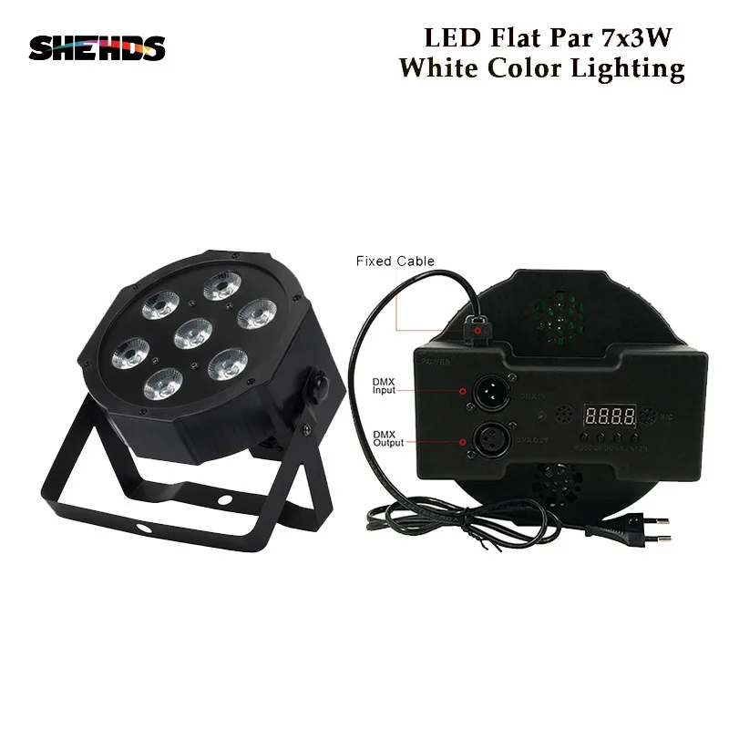 SHEHDS высокий светильник 7x12 Вт RGBW светодиодный светильник с DMX512 4в1 сценический светильник с эффектом мытья DJ Диско сценическое оборудование luces discoteca - Цвет: LED Par 7x3W White