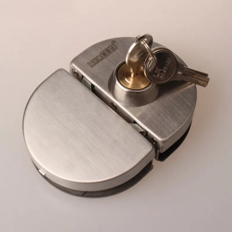 

304 stainless steel semi-circular glass door lock without opening hole(DG8022)
