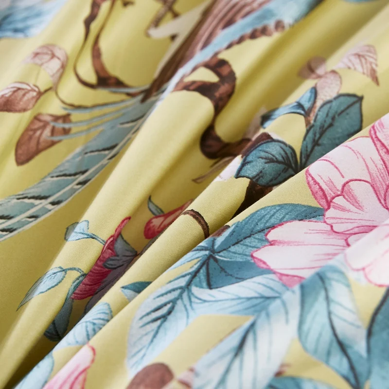 Комплект постельного белья TUTUBIRD с принтом синих листьев европейская атласная