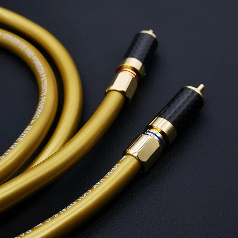 Пара кабелей Hifi audio Cardas Hexlink золотистый 5-C с разъемом RCA из углеродного волокна