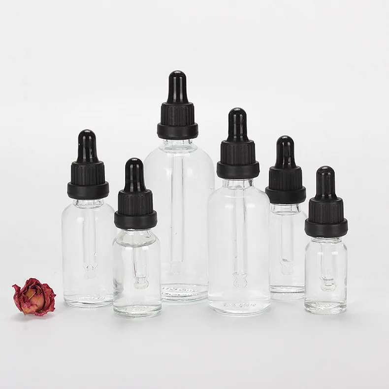 

6pcs 50ml Plain Clear Glass e Liquid Bottle with glass eye dropper pipettes for essential oil argan oils aromatherapy empty