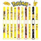 Ремешок с покемоном Пикачу Mi Band 4 3 5 6, креативный классный мультяшный силиконовый спортивный браслет в стиле аниме граффити, сменный ремешок