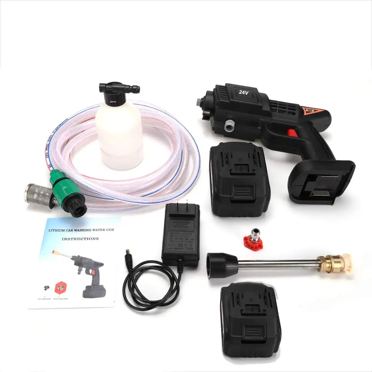 Скидка Беспроводной водяной пистолет высокого давления для мойки автомобиля, 20000 мАч, портативный пеногенератор для мойки высокого давления, акку...