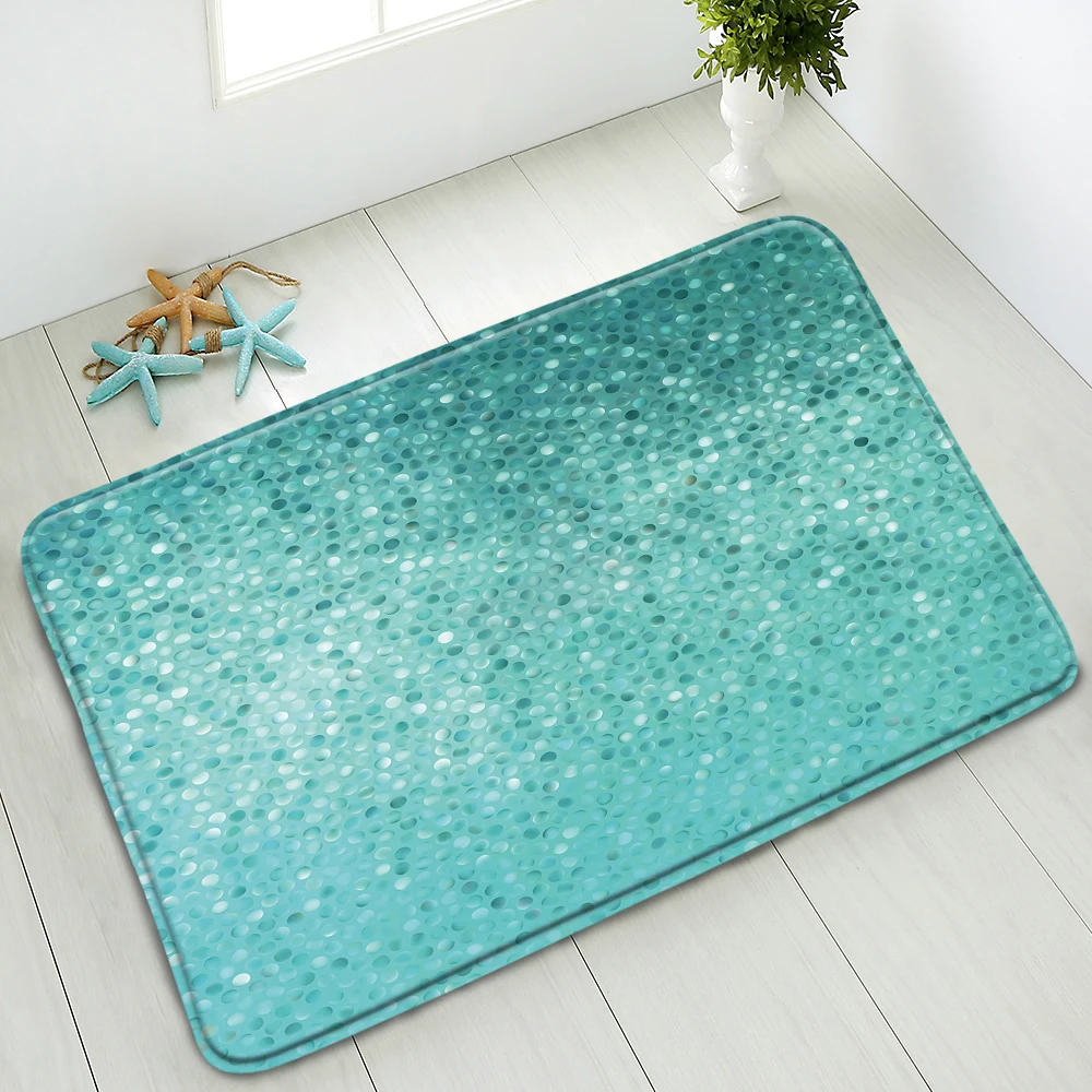 

Ocean Beach Bath Mat Starfish Lighthouse Summer Scenery Living Room Kitchen Home Doormat Carpet Non-Slip Mats Washable Foot Pads