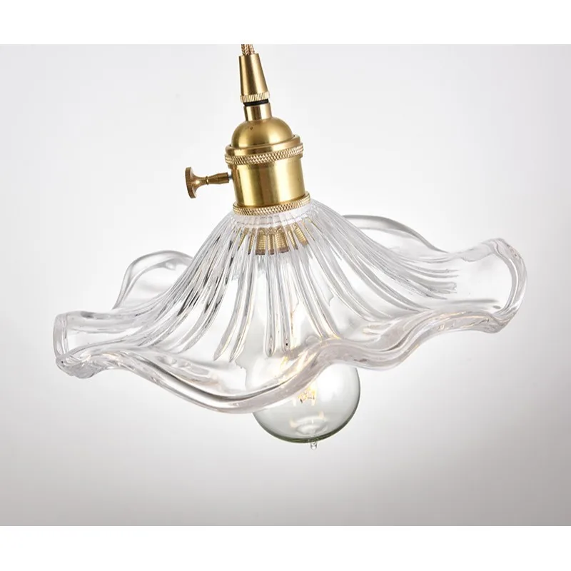 Задняя стеклянная лампа с листьями лотоса Скандинавская люстра простая Люстра