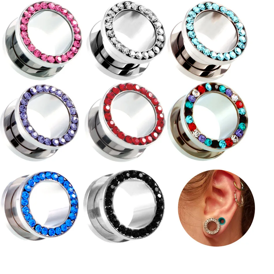 

2Pcs Ear Gauge Plug Tunnel Expander Plugs And Tunnels Eyeball Ear Strecher Tunnel Piercing Oreja Unisex Jewelry Pircing