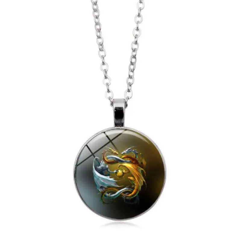 Инь Ян Солнце Луна винтажное бронзовое стальное ожерелье с подвеской в стиле