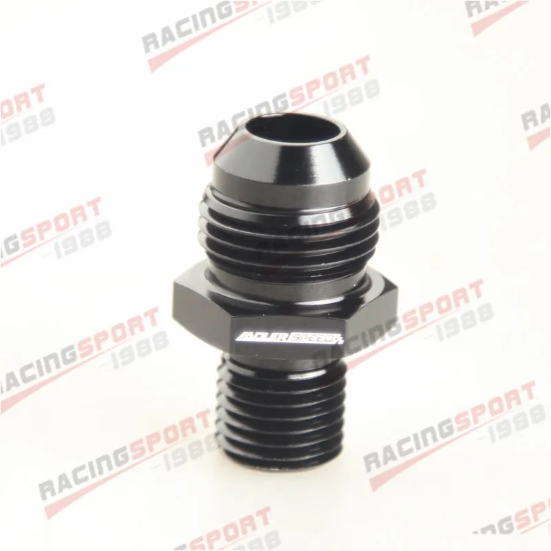 Straight Male -8AN 8AN AN8 AN-8 Flare To M14x1.5 Metric Fitting Aluminum Black | Engine