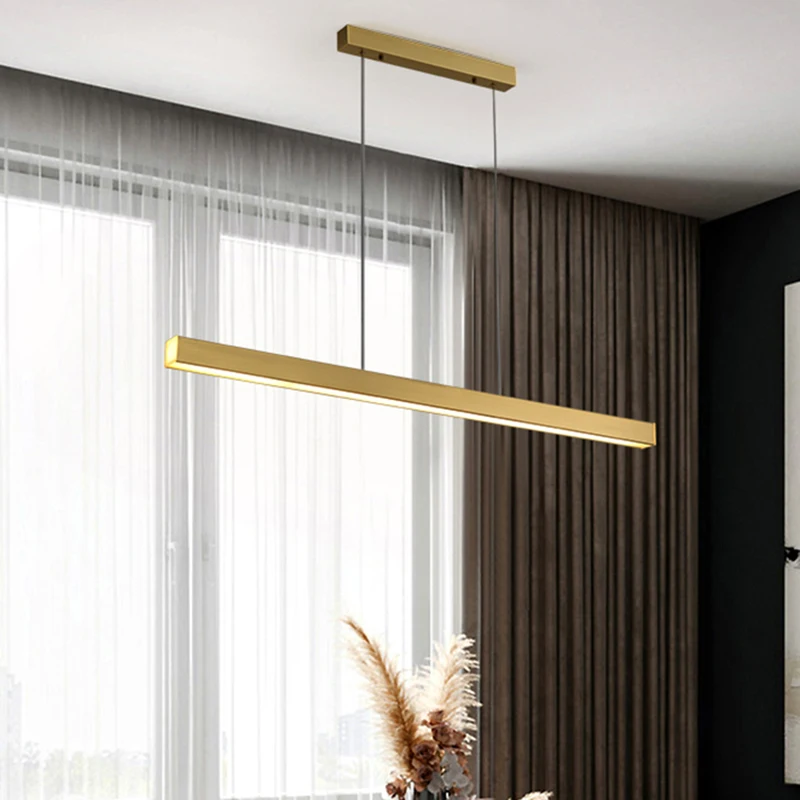 

Minimalist Home Pendant Light Hanging Golden Lamp Simple Design Living Room Decoration Dining Room Kitchen Lustre Luminaire
