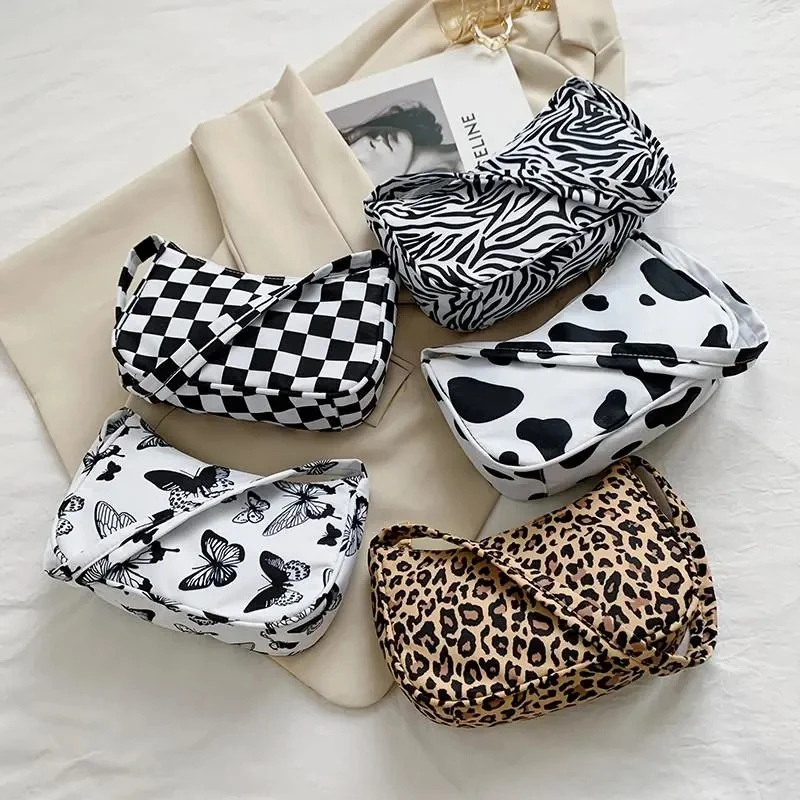 

Retro Casual Leopard Print Women's Totes Shoulder Bag Fashion Exquisite Shopping Bag Nylon Handbags for Women Tote Phone Bag