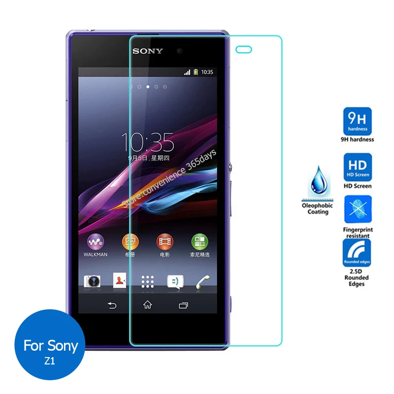 

For Sony Xperia Z1 Tempered Glass Screen Protector 2.5 9h Safety Protective Film on Z 1 C6902 C6903 C 6903