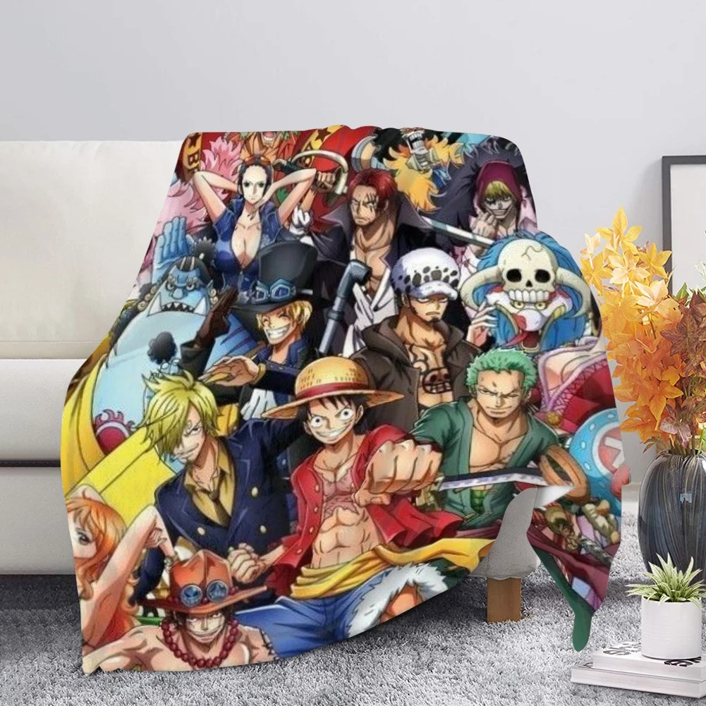 

Upetstory One Piece Luffy Flannel Blankets 3D Print Anime Sofa Warm Plush Blanket for Adult Kids Boys Soft Throw Blanket manta