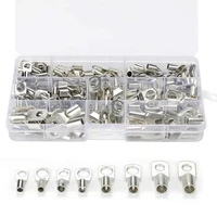 100pcs sctinned copper ring lug connectors for battery bare cable electric wire crimp terminal with box