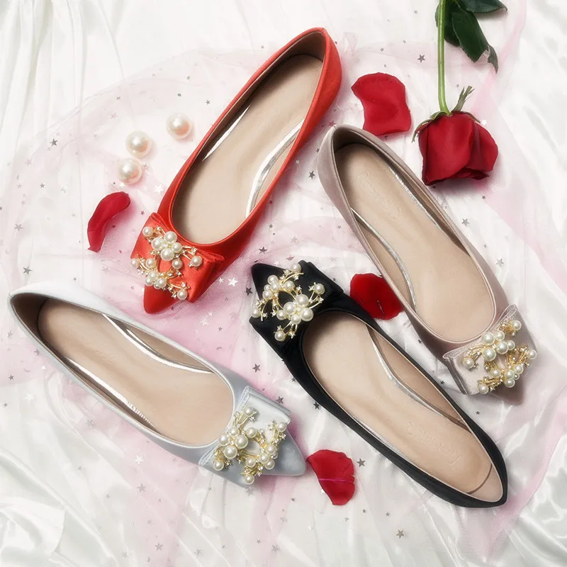 Женская свадебная обувь с цветком розы на поясе средний каблук женские