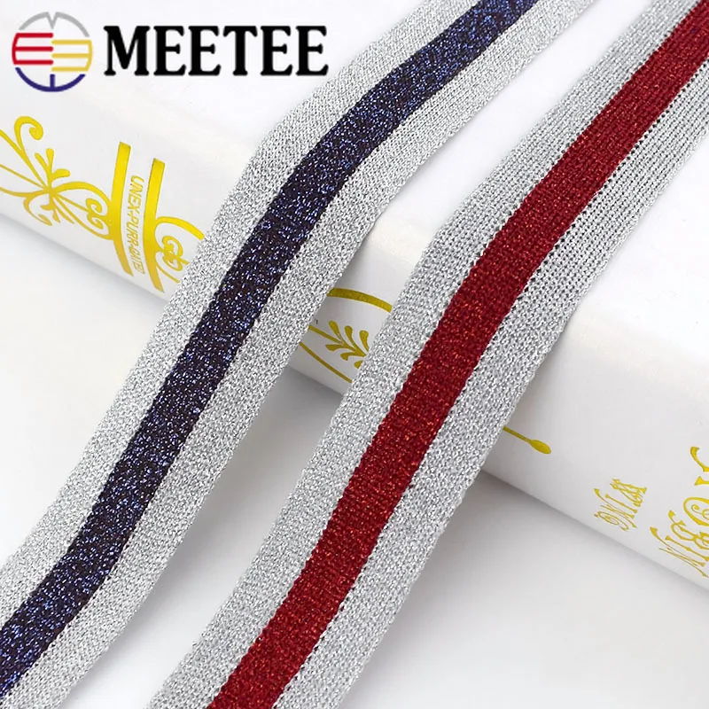 9 ярдов золотые серебряные полосатые трикотажные ленты спортивные брюки боковые