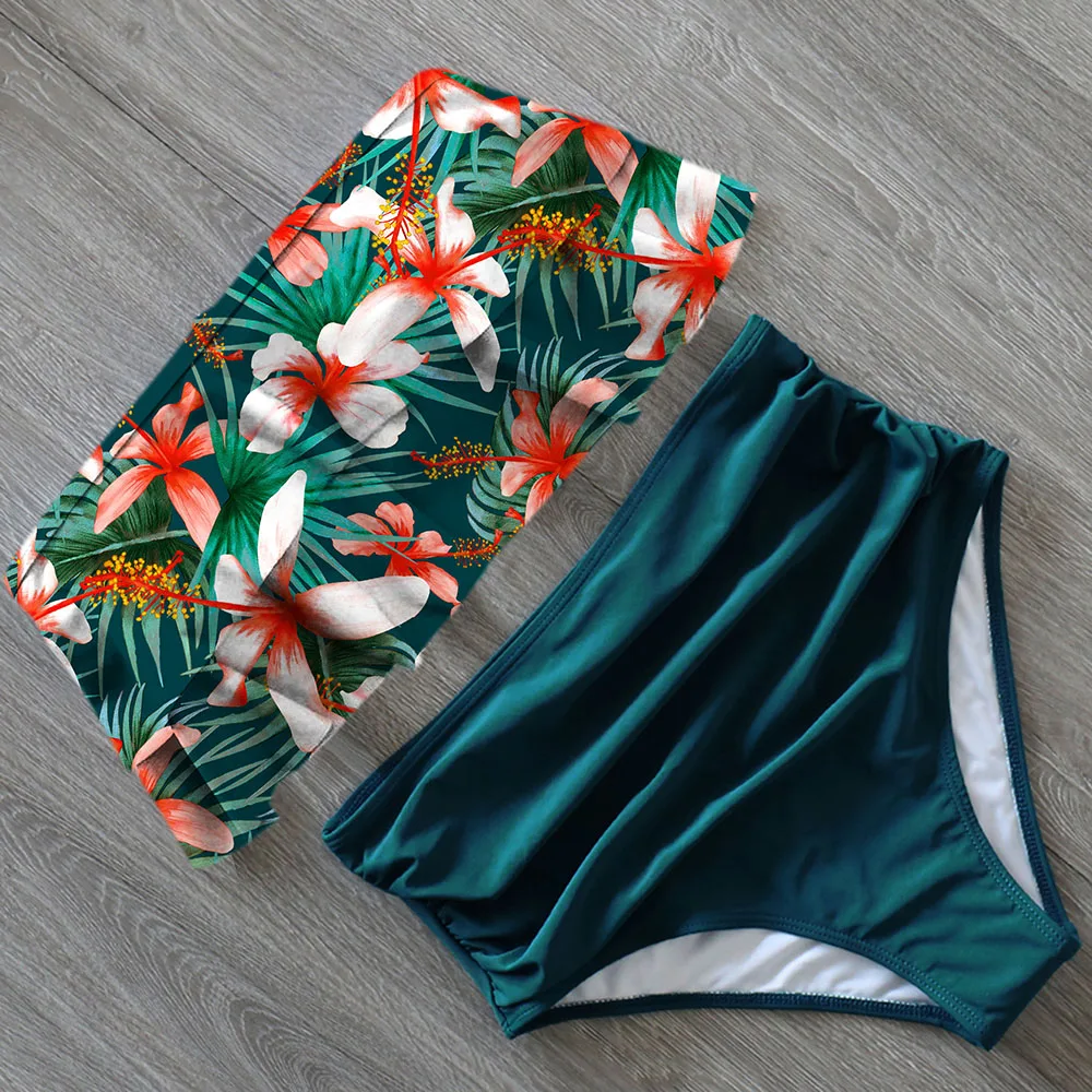 

New Bikinis Women Swimsuit High Waist Bathing Suit Plus Size Swimwear Push Up Bikini Set Vintage Beach Wear Biquini