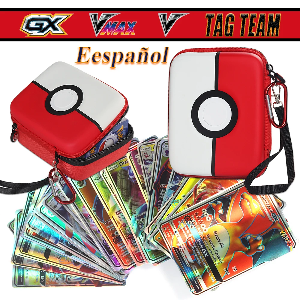 

New Pokemon Cards in Spanish TAG TEAM GX VMAX Trainer Energy Holographic Playing Cards Game Castellano Español Children Toy