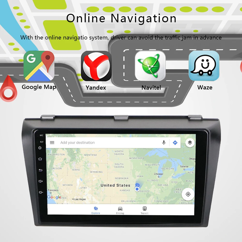 Camecho 2din автомобильный мультимедийный MP5 плеер Android 8,1 автомобильный DVD gps Радио стерео 1G 16G Автомобильный аудио Радио стерео для Mazda 3 2004-2009