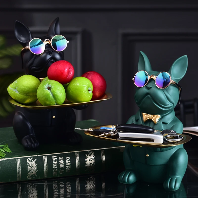 

Home Decoration Accessories Cool Dog Figurine Dog Statue Storage Tray Crafts Art Sculpture Figurines Home Decor Gift Decorative