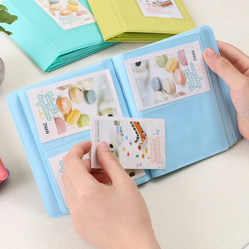 

64 Pockets Candy Color Photo Album Mini Instant Picture Storage Book 3 Inch Polaroid Album Canon Kodak Fujifilm Instax Mini Film