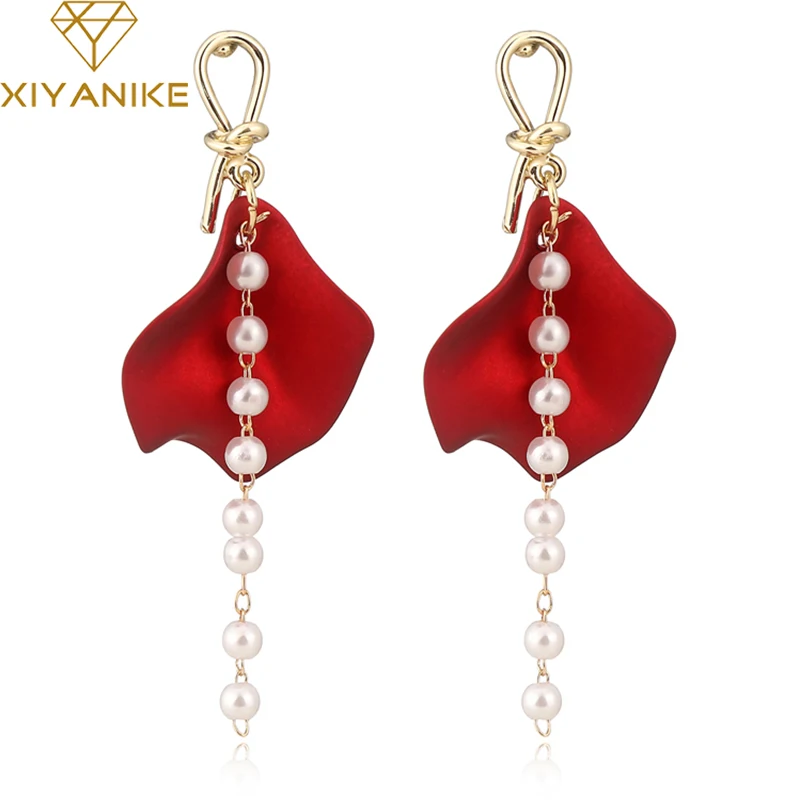XIYANIKE 2019 новые милые крупные красные большие акриловые серьги кисточки с