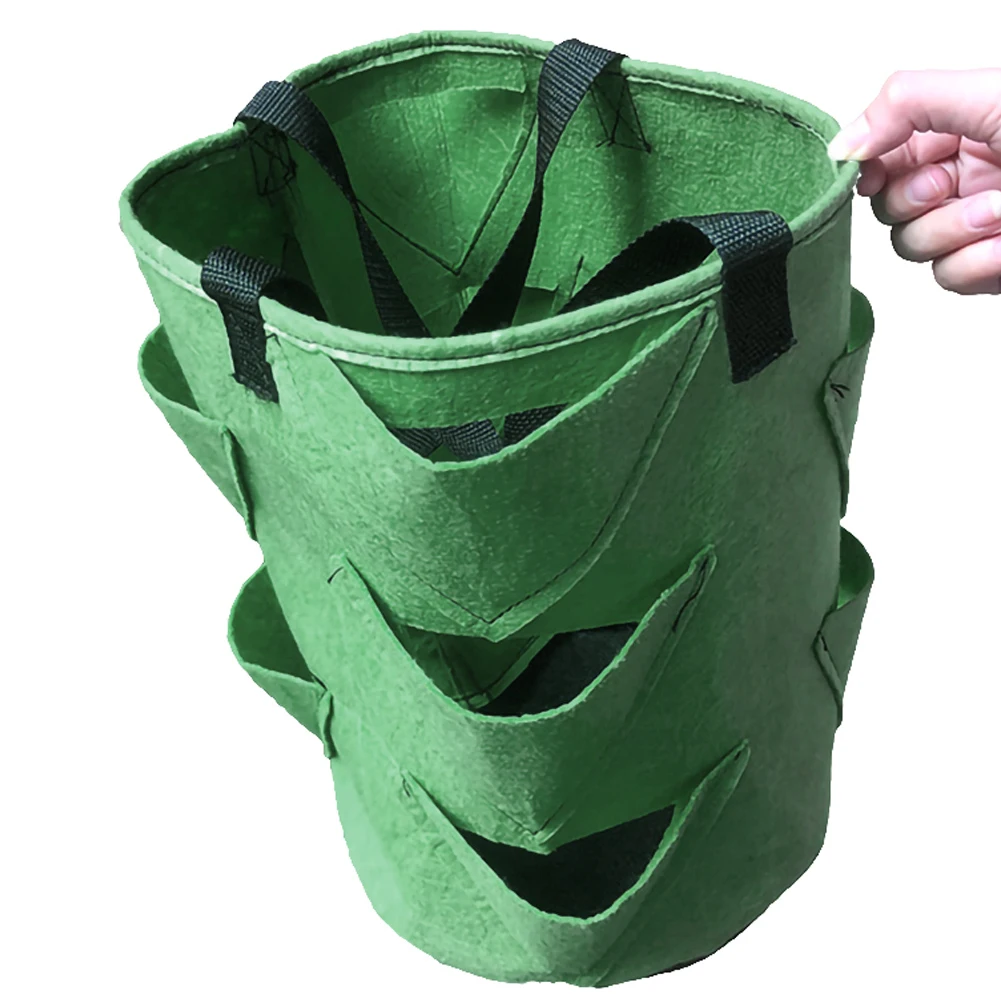 

Strawberry Grow Container Bag DIY Planter PE Fabrics Planting Vegetable Gardening Thicken Pot Planting Grow Bag Garden Tool