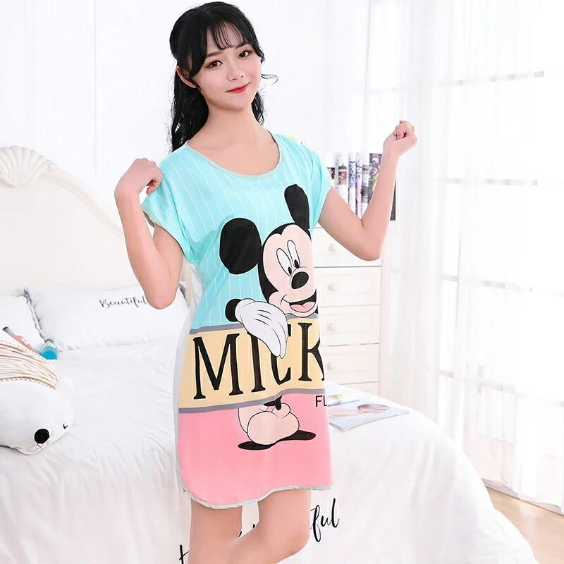 Пижама для девочек с рисунком Микки Детская милое платье-Пижама | Мать и ребенок