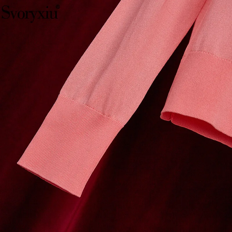 

Svoryxiu Silk Flower Print knitting Cardigan Women's 2021 Runway Fashion Spring Summer Long Sleeve Single-Breasted Sweater Tops