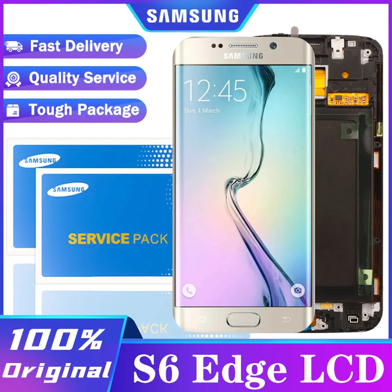 Enlarge 5.1'' AMOLED Display with Burn Shadow for SAMSUNG Galaxy S6 edge G925 G925F LCD Touch Screen Digitizer + Service package
