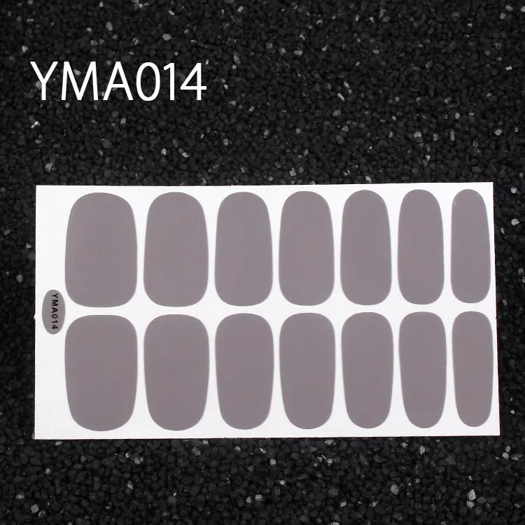 YMA014 14 tips/sheet серия блестящих модных переводных наклеек для дизайна ногтей, Коктейльная коллекция, маникюр, лак для ногтей, полоски, обертывания - Цвет: YMA014