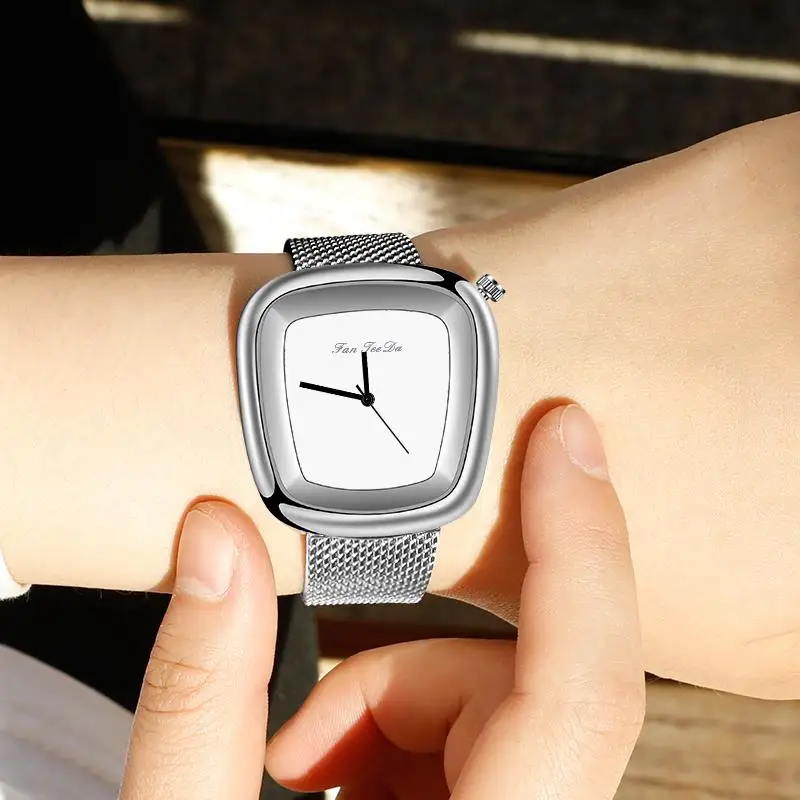 2019 женские алюминиевые наручные часы с квадратным циферблатом из нержавеющей