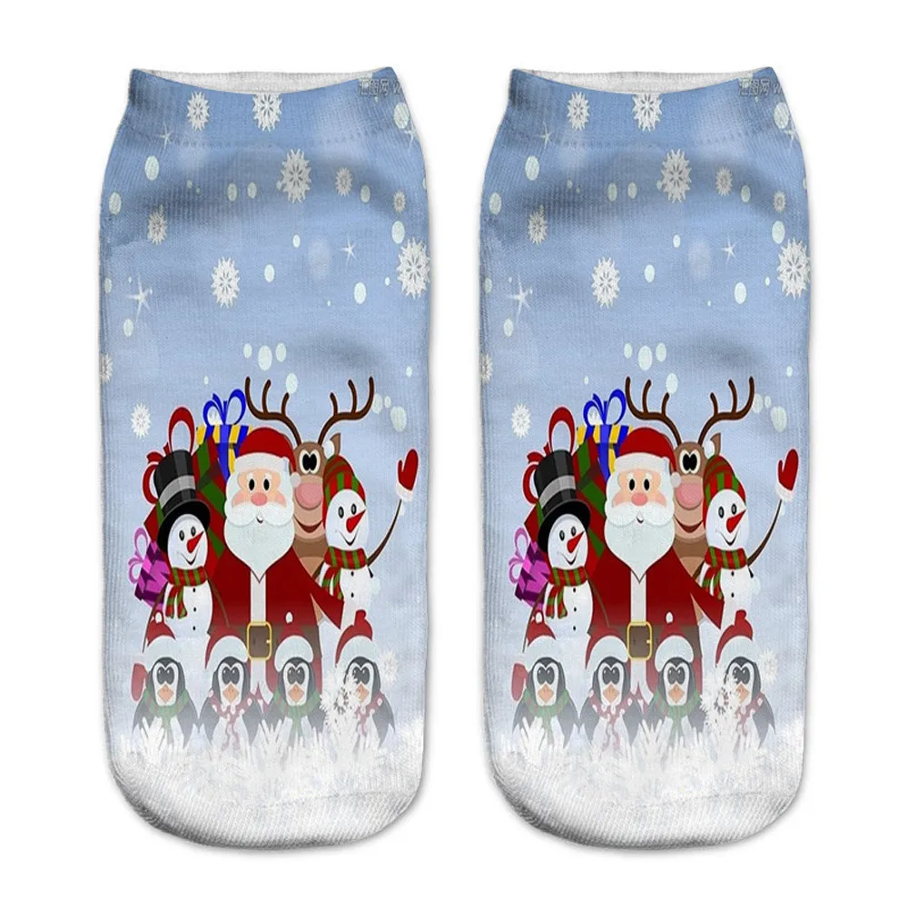 1 шт. рождественские женские носки забавные с принтом Санта Клауса со снеговиком