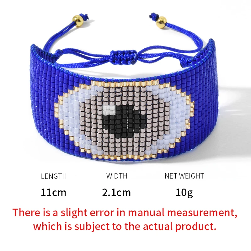 

Rttooas Evil Eye Bracelets Women Delica MIYUKI Bracelet Charm Bracelet Blue Crystal Tassel Jewelry Pulsera Mujer 2020 Armband