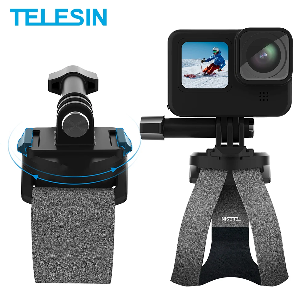 

Ремешок на запястье TELESIN для GoPro Hero 10 9 8 7 6 5 Insta360 Osmo Action SJCAM EKEN, вращение на 360 градусов