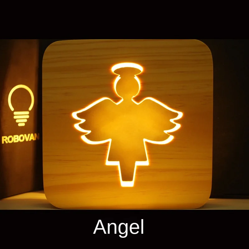 Деревянная Ночная лампа в виде собачьих лап кошек животных французского