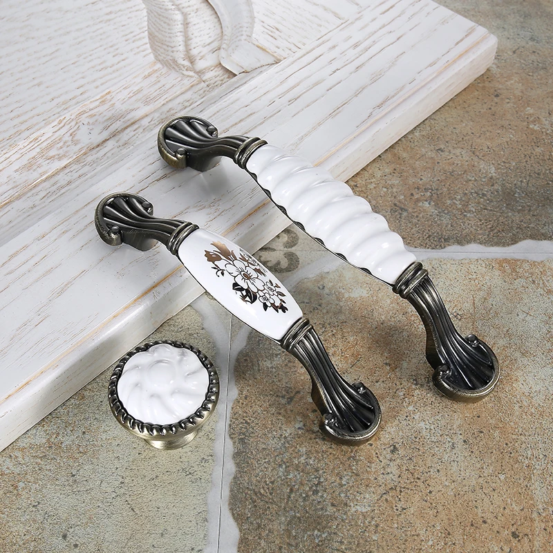 WV Европейская печатная керамическая ручка современного шкафа ручки для дверей