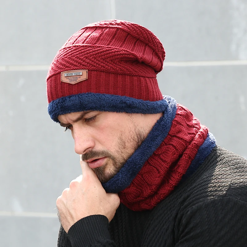 Winter Hats For Men Thick and Warm Men Women Winter Hat Black Autumn Beanie Hat Wool Ski Hats Knitted Beanies Bonnet