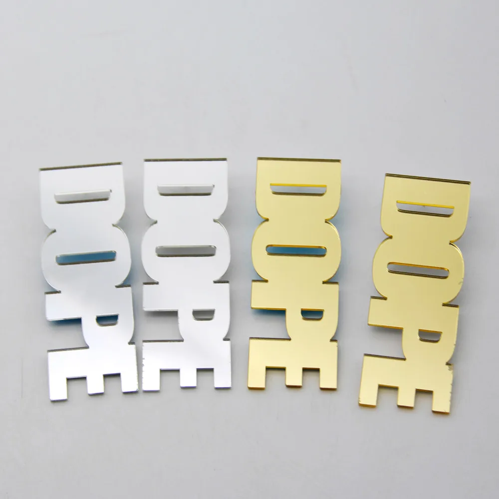 

Punk Gold Sliver Color Letter DOBE DOPE Drop Earrings For Women Fluorescence Long Dangle Earrings Fashion Party Jewelry Gifts